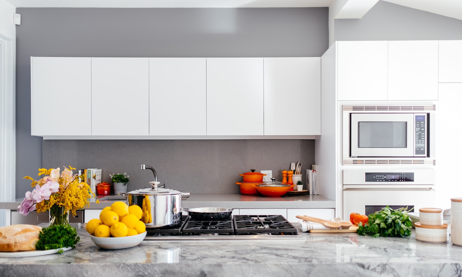 Polished stone countertop